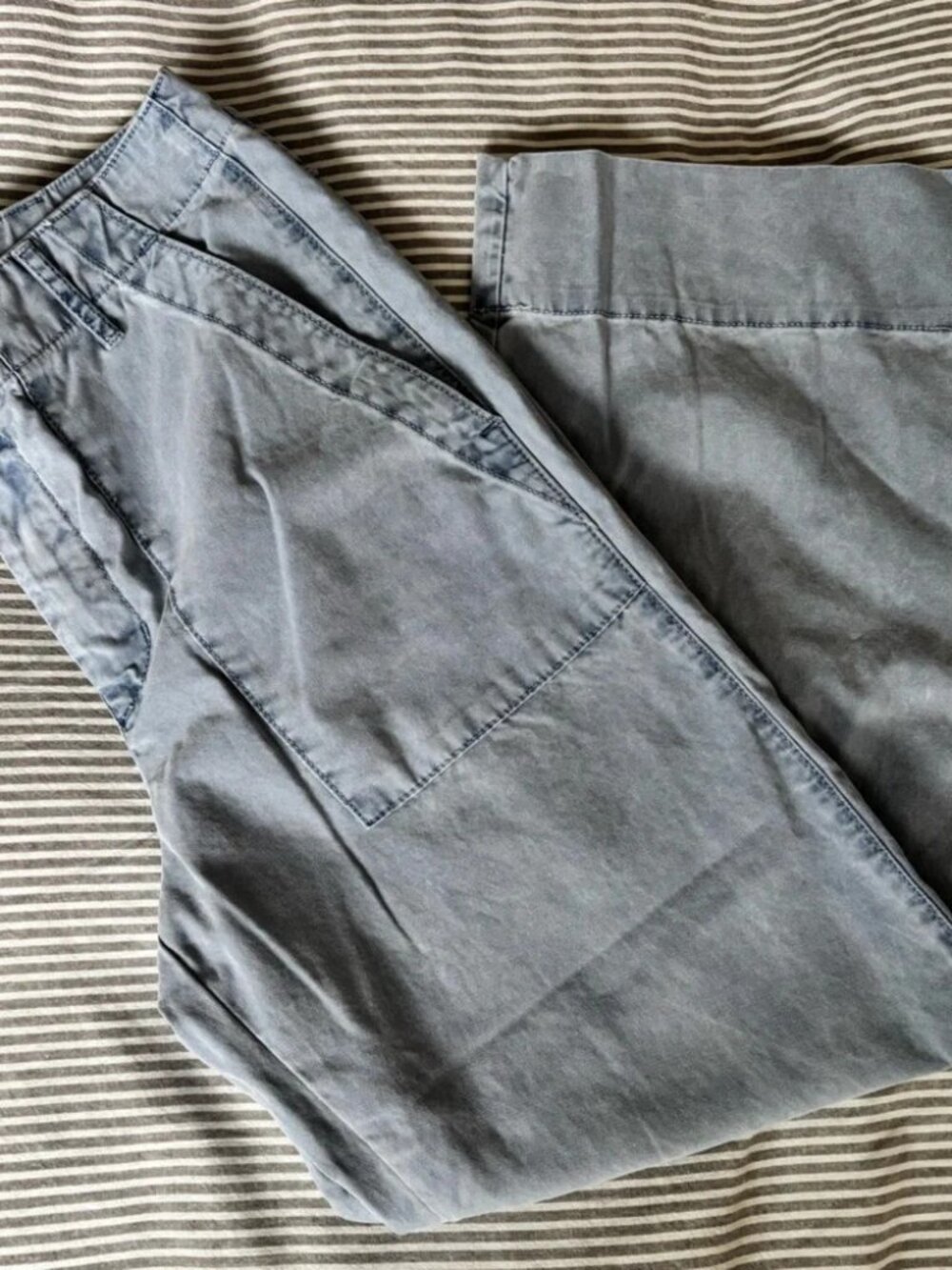 VETVET BY GRAHAM & SPENCER cotton wide leg cropped pants in blue (sz0)